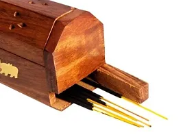 Wooden Incense holder | Pyramid Incense Box Ash Catcher Fragrance Stand Holder Agarbatti  Dhoop Dan/Sheesham Wood Incense Sticks Holder-thumb1