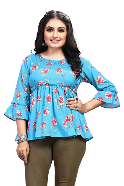 Fancy Full Sleeves Short Kurti Top For Women