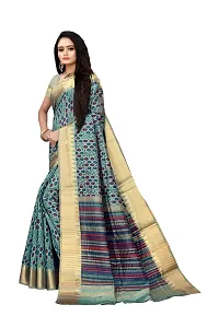 Women's Assam Chanderi Type Cotton Saree With Blouse Piece-thumb2