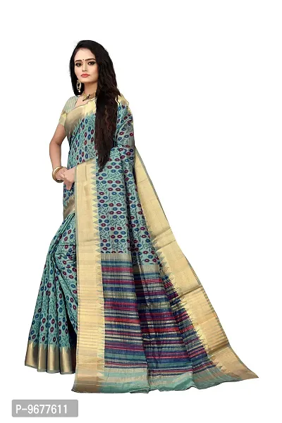 Women's Assam Chanderi Type Cotton Saree With Blouse Piece-thumb3