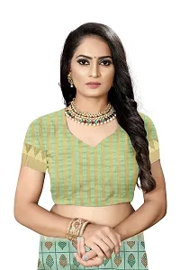 S F Fashion Banarasi Silk Saree With unstich Blouse piece for party festive traditional ceremoney wear below rs 500-1500 (Pankh - Green)-thumb3