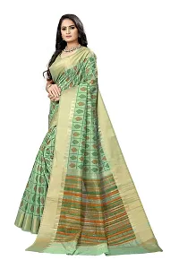 S F Fashion Banarasi Silk Saree With unstich Blouse piece for party festive traditional ceremoney wear below rs 500-1500 (Pankh - Green)-thumb2