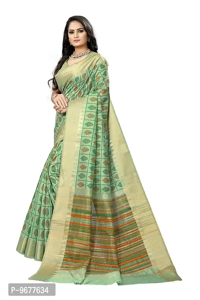 S F Fashion Banarasi Silk Saree With unstich Blouse piece for party festive traditional ceremoney wear below rs 500-1500 (Pankh - Green)-thumb3