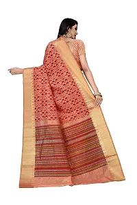 S F Women's Hand block printed South Cotton Bandhani type silk fabric saree with Blouse Piece (Fanta)-thumb3