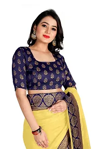 Bahubali Silk Saree Banaeari Lace Saree With Jacquard Blouse (Lemon Saree)-thumb4