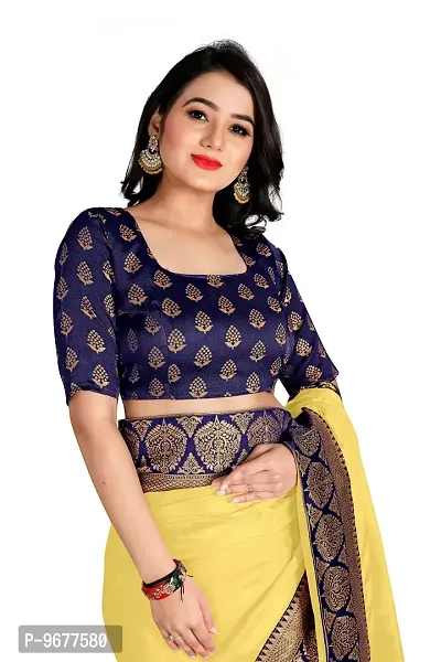 Bahubali Silk Saree Banaeari Lace Saree With Jacquard Blouse (Lemon Saree)-thumb5