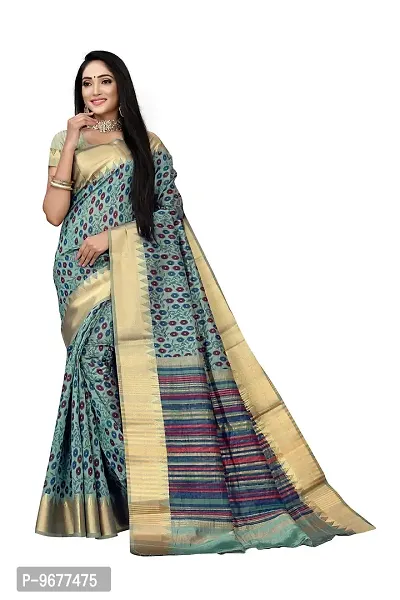 S F Fashion Banarasi Silk Saree With unstich Blouse piece for party festive traditional ceremoney wear below rs 500-1500 (Jem - Dgreen)-thumb0