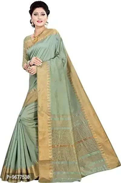 S F Fashion Banarasi Silk Saree With unstich Blouse piece for party festive traditional ceremoney wear below rs 500-1500 (ASAM PLIAN -Lite Green)-thumb3