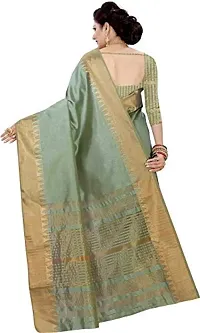 S F Fashion Banarasi Silk Saree With unstich Blouse piece for party festive traditional ceremoney wear below rs 500-1500 (ASAM PLIAN -Lite Green)-thumb1