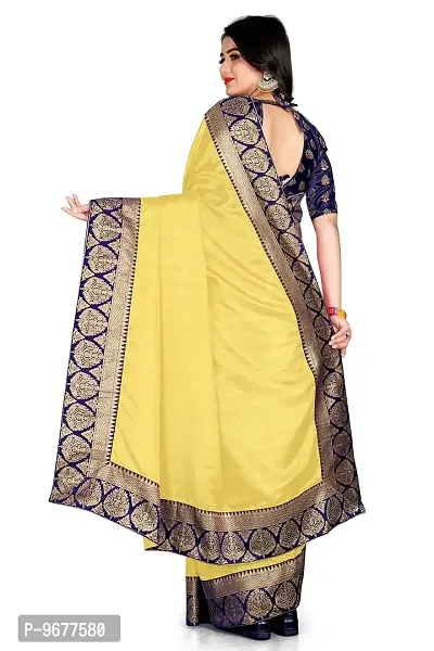 Bahubali Silk Saree Banaeari Lace Saree With Jacquard Blouse (Lemon Saree)-thumb3