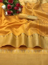 S F Fashion Banarasi Silk Saree With unstich Blouse piece for party festive traditional ceremoney wear below rs 500-1500 (ASAM PLIAN - Musterd)-thumb4