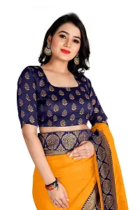 Bahubali Silk Saree Banaeari Lace Saree With Jacquard Blouse (Mustard Saree)-thumb3