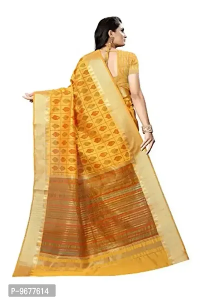 S F INDIAN SAREE women's pure organic cotton handloom silk saree with blouse-thumb2