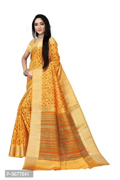 S F Assam Handicrafts Women's Hand block printed cotton mulmul fabric saree with Blouse Piece Traditional Jaipuri Print (Masted)-thumb3