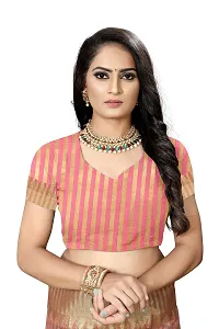 S F Fashion Banarasi Silk Saree With unstich Blouse piece for party festive traditional ceremoney wear below rs 500-1500 (Pankh - Pink)-thumb3