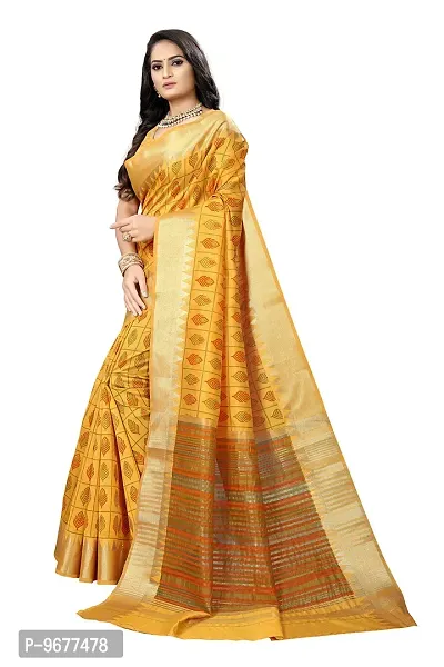 S F Assam Handloom Women's Sambalpuri Cotton Print Saree With Blouse Piece (Masted)-thumb5