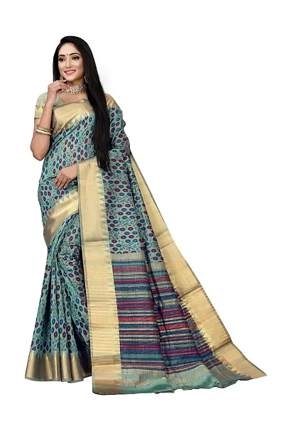 Fancy Khadi Silk Saree with Blouse Piece for Women