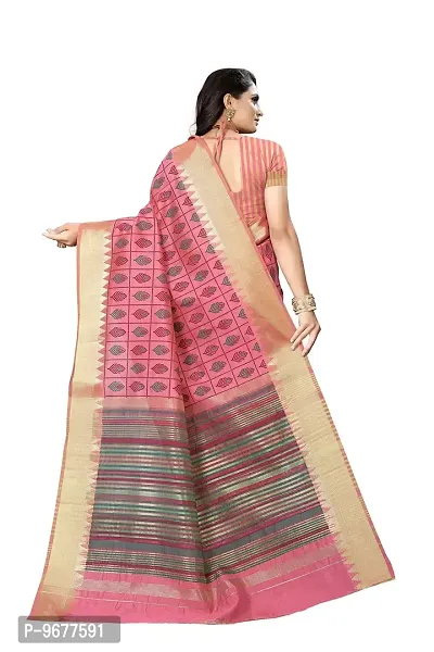 S F Fashion Banarasi Silk Saree With unstich Blouse piece for party festive traditional ceremoney wear below rs 500-1500 (Pankh - Pink)-thumb2