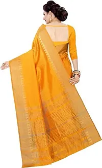 S F Fashion Banarasi Silk Saree With unstich Blouse piece for party festive traditional ceremoney wear below rs 500-1500 (ASAM PLIAN - Musterd)-thumb1