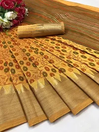 S F Fashion Banarasi Silk Saree With unstich Blouse piece for party festive traditional ceremoney wear below rs 500-1500 (Jem - Musterd)-thumb4