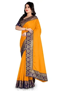 Bahubali Silk Saree Banaeari Lace Saree With Jacquard Blouse (Mustard Saree)-thumb1