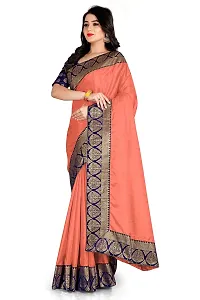 Bahubali Silk Saree Banaeari Lace Saree With Jacquard Blouse (Peach)-thumb3