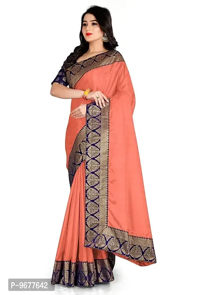 Bahubali Silk Saree Banaeari Lace Saree With Jacquard Blouse (Peach)-thumb4