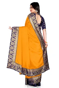 Bahubali Silk Saree Banaeari Lace Saree With Jacquard Blouse (Mustard Saree)-thumb2