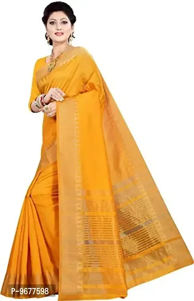 S F Fashion Banarasi Silk Saree With unstich Blouse piece for party festive traditional ceremoney wear below rs 500-1500 (ASAM PLIAN - Musterd)-thumb3