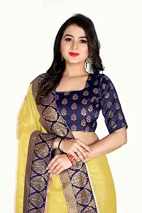 Bahubali Silk Saree Banaeari Lace Saree With Jacquard Blouse (Lemon Saree)-thumb3