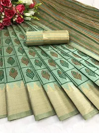 S F Fashion Banarasi Silk Saree With unstich Blouse piece for party festive traditional ceremoney wear below rs 500-1500 (Pankh - Green)-thumb4