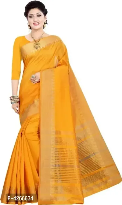Attractive Cotton Asam Silk Saree With cotton desinable blouse-thumb0