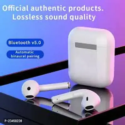 i12 TWS Wireless Stereo Earphones Bluetooth Airpods Bluetooth Headset (White, In the Ear) , with free charging cable-thumb3