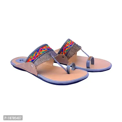 Fashion Feet Handcrafted Pure Synthetic Leather Traditional And Ethnic Wear  Printed Women Sandals Multi Colour | Fashion Feet Ladies Chappals | Slipper  For Girls | Ladies Slippers | Women Footwear