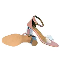 Ladies Hub Transparent Solid Block Heels Fashion Sandal for Women and Girls (Pink, numeric_8)-thumb2