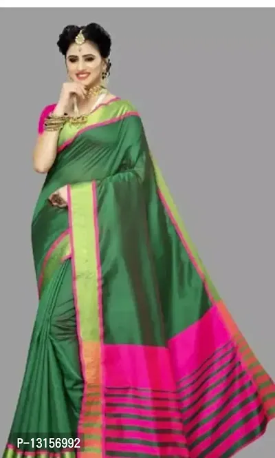 Beautiful Cotton Saree With Blouse Piece For Women-thumb0