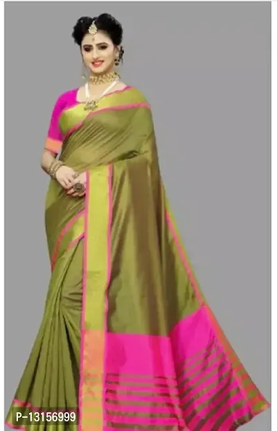 Beautiful Cotton Saree With Blouse Piece For Women