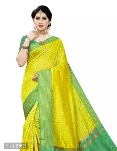 Beautiful Cotton Saree With Blouse Piece For Women-thumb0