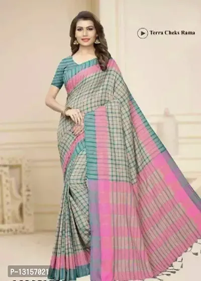 Beautiful Cotton Saree With Blouse Piece For Women