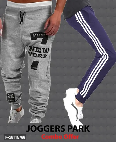 Trendy Stylish Polycotton Jogger Regular Track Pants ( Combo of 2 )-thumb0