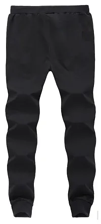 Black Polyester Blend Joggers For Men-thumb1
