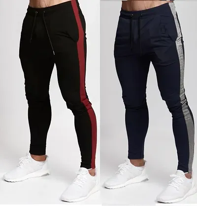 Classic Solid Track Pants For Men, Pack Of 2