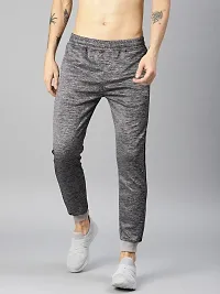 Grey Polyester Blend Joggers For Men-thumb1