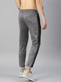 Grey Polyester Blend Joggers For Men-thumb2