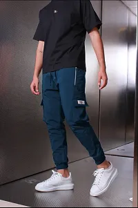 Blue Polyester Joggers For Men-thumb1