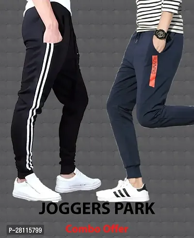 Trendy Stylish Polycotton Jogger Regular Track Pants ( Combo of 2 )-thumb0