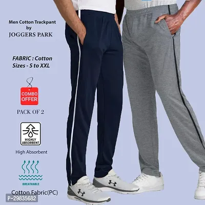 Stylish Cotton Blend Track Pant for Men Pack of 2-thumb0