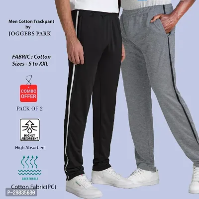 Stylish Cotton Blend Track Pant for Men Pack of 2-thumb0