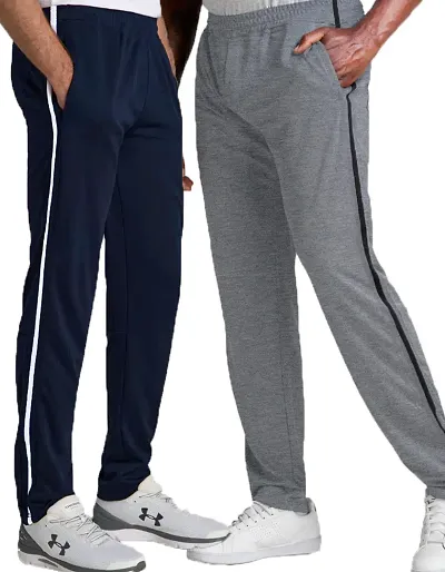 Comfortable Cotton Blend Regular Track Pants For Men 