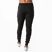 Stylish Black Polyester Regular Track Pants For Men-thumb1